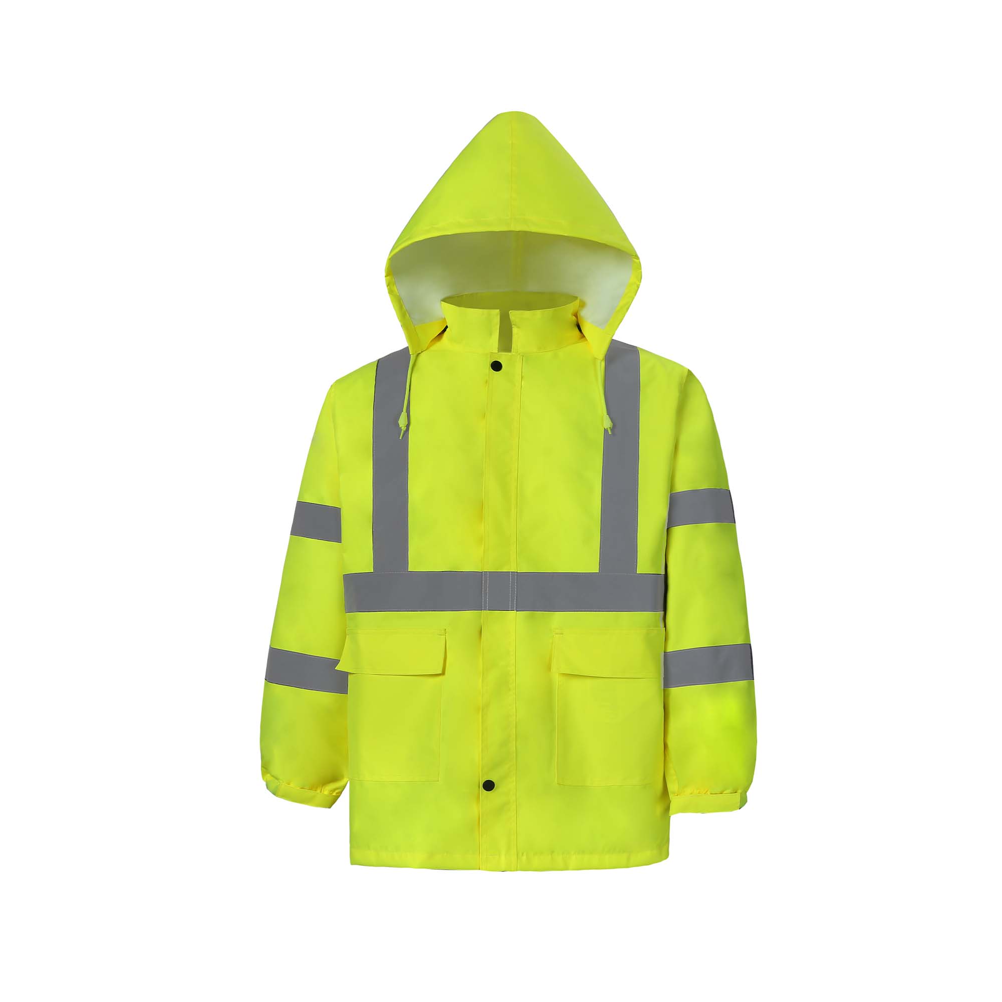 750C-3 High Viz Class 3 Rain Jacket with Detachable Hood