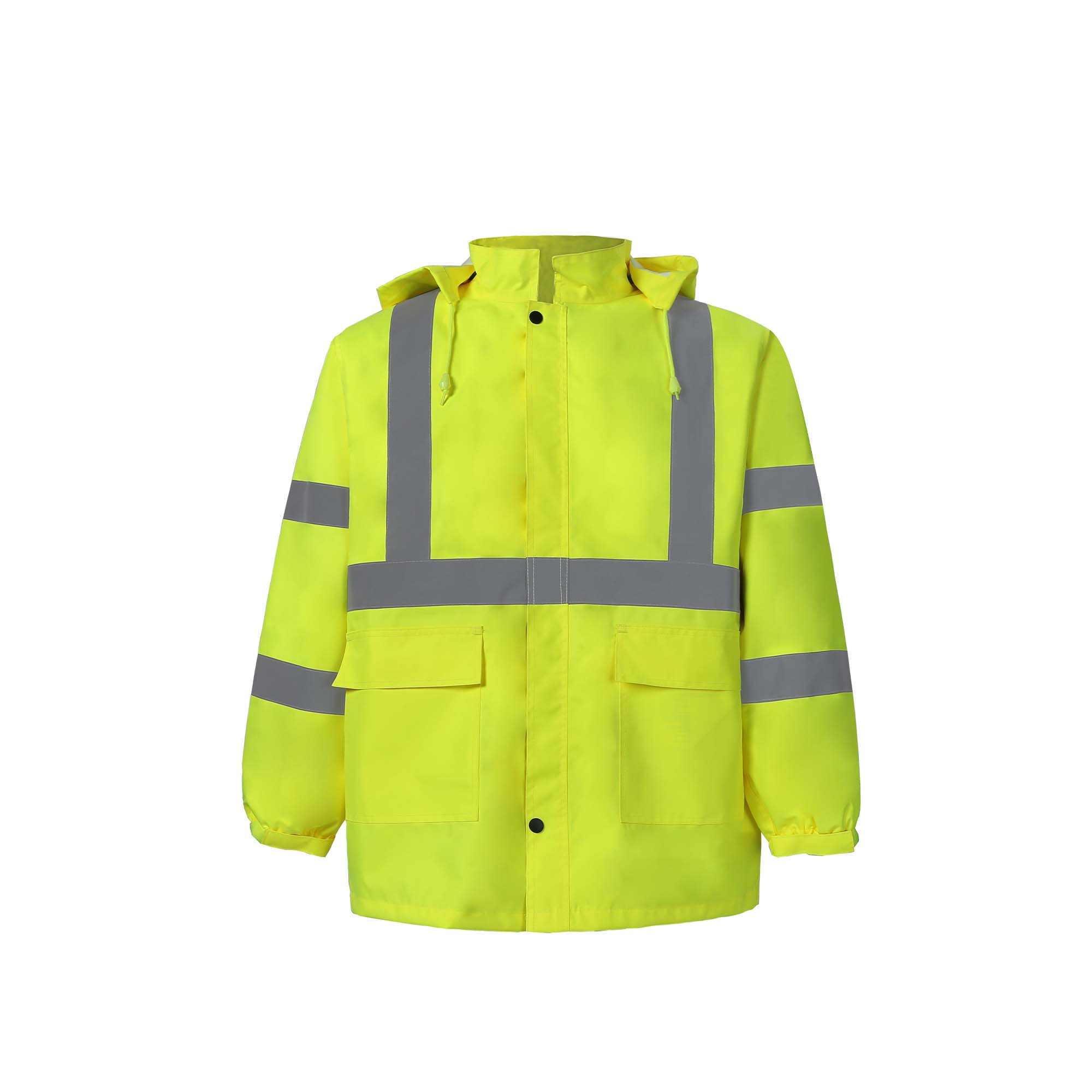 750C-3 High Viz Class 3 Rain Jacket with Detachable Hood