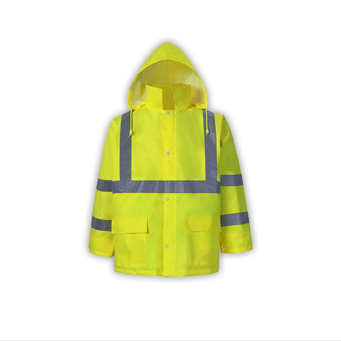 High Vis Light Weight Rain Jacket - Durable & Waterproof