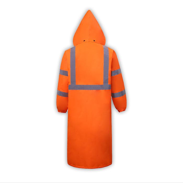 High Vis Raincoat - Waterproof Reflective Polyester Coat