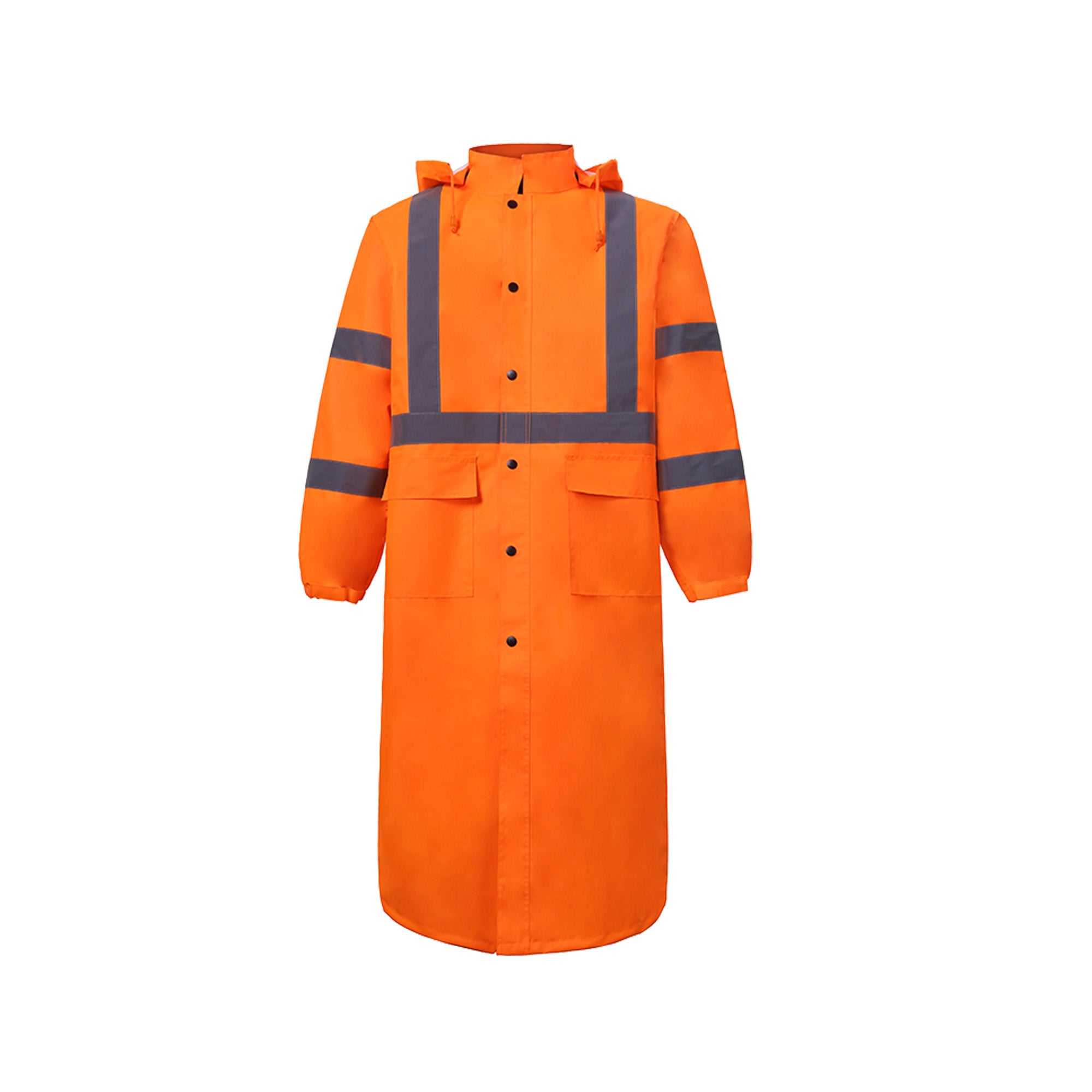 High Vis Raincoat - Waterproof Reflective Polyester Coat