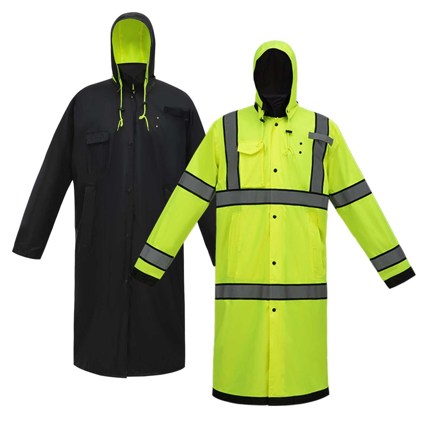 High Vis Raincoat - Class 3 Reversible, Waterproof, Reflective