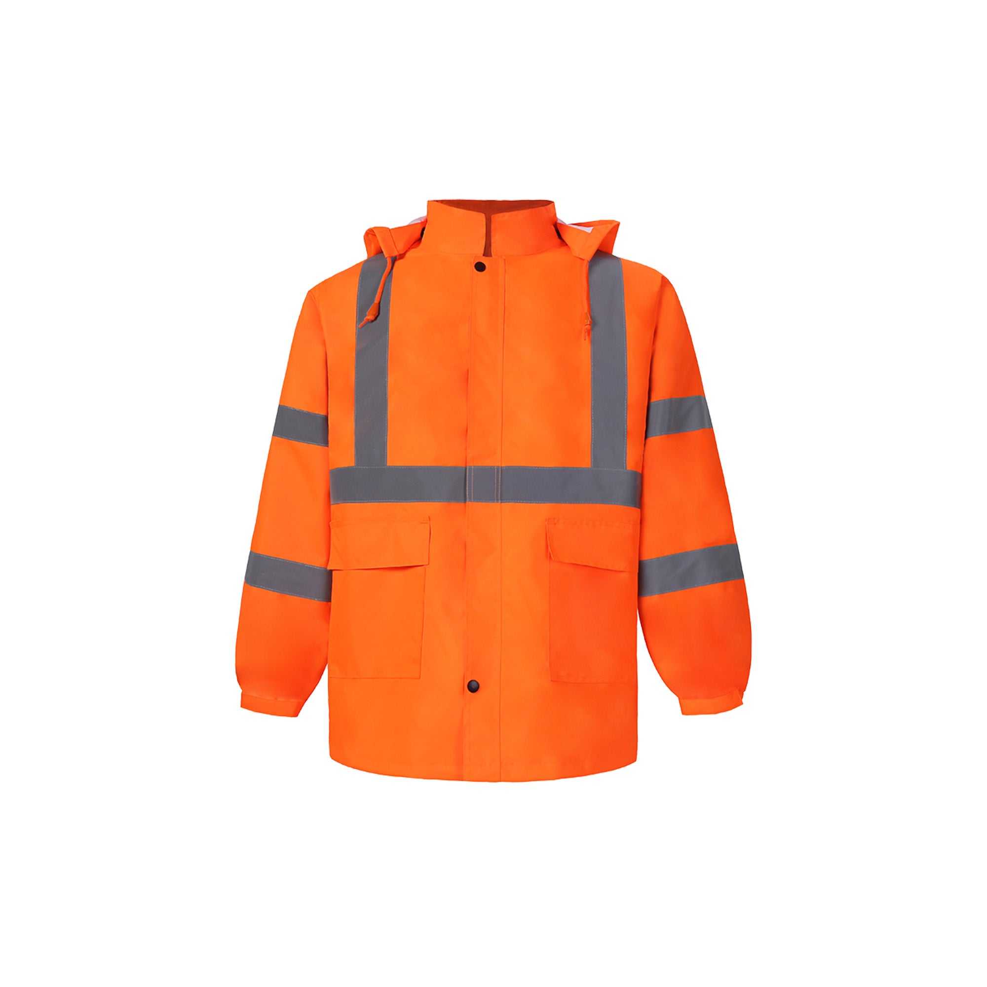 High Vis Rain Jacket - Class 3, Detachable Hood, 730C-3