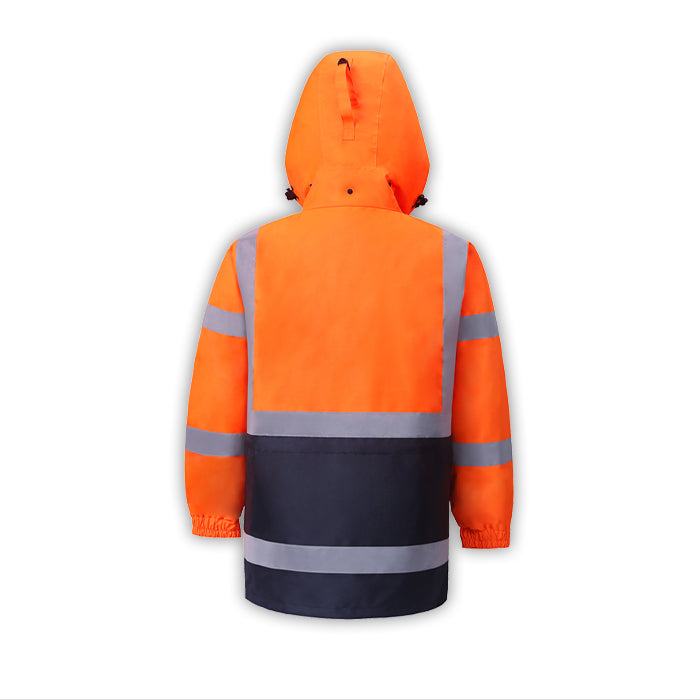 High Vis Rain Parka | Class 3 Safety with Reflective Stripes
