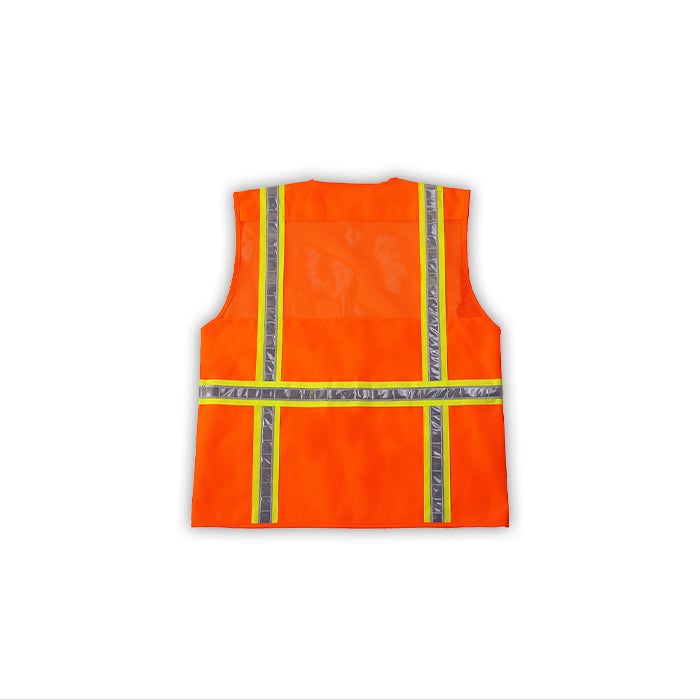 Multi-Pocket Safety Vest with Reflective Stripes - 8038-M