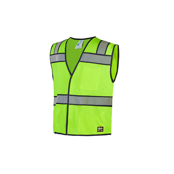 FR-M902C-2 High Visibility Flame Resistant Vest, Class 2, Lime