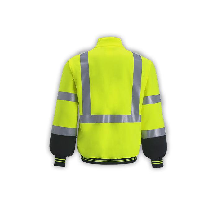 Hi Vis Quarter Zip Sweatshirt - Reflective Two Tone Fleece
