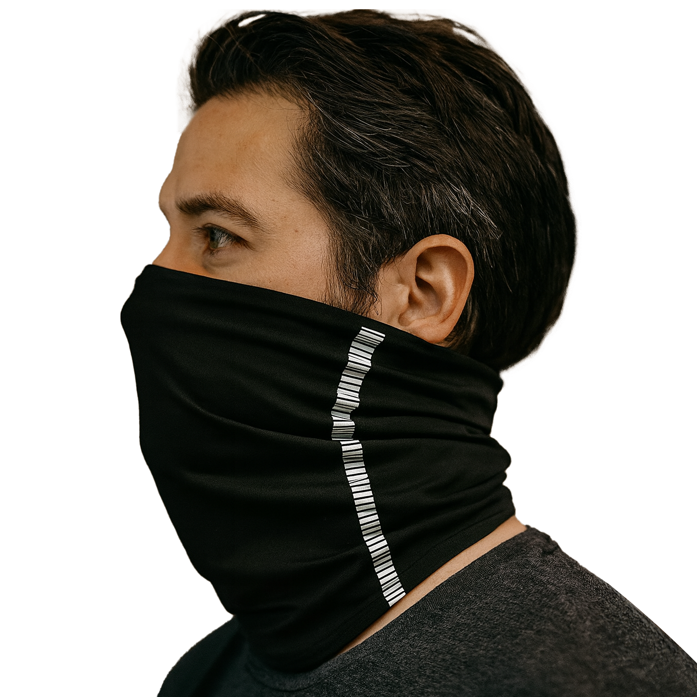 NG-BK Multipurpose Neck Gaiter, Black, Reflective Trim