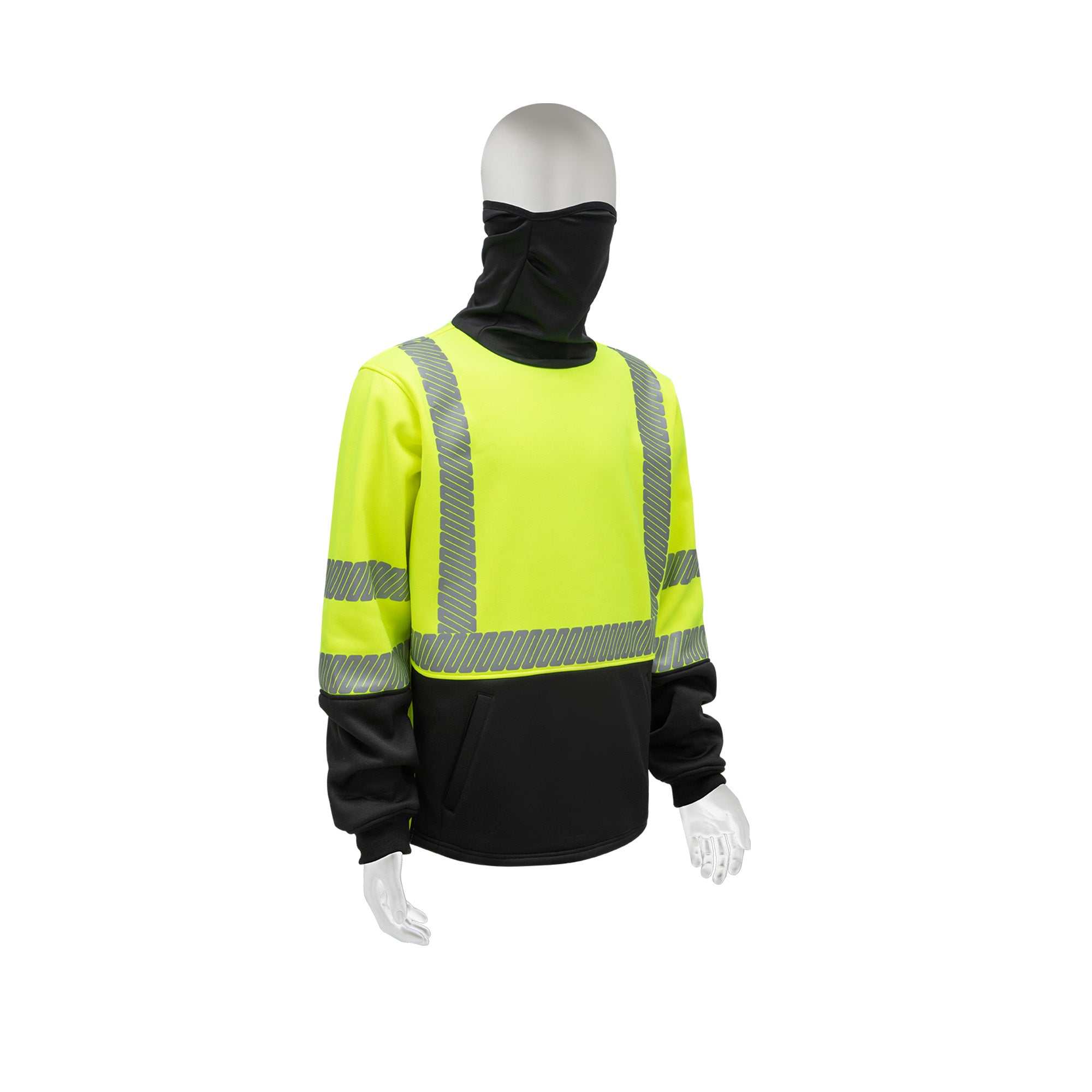High Vis Sweatshirt with Mask - SDS25C-3 Snood, Reflective Stripes