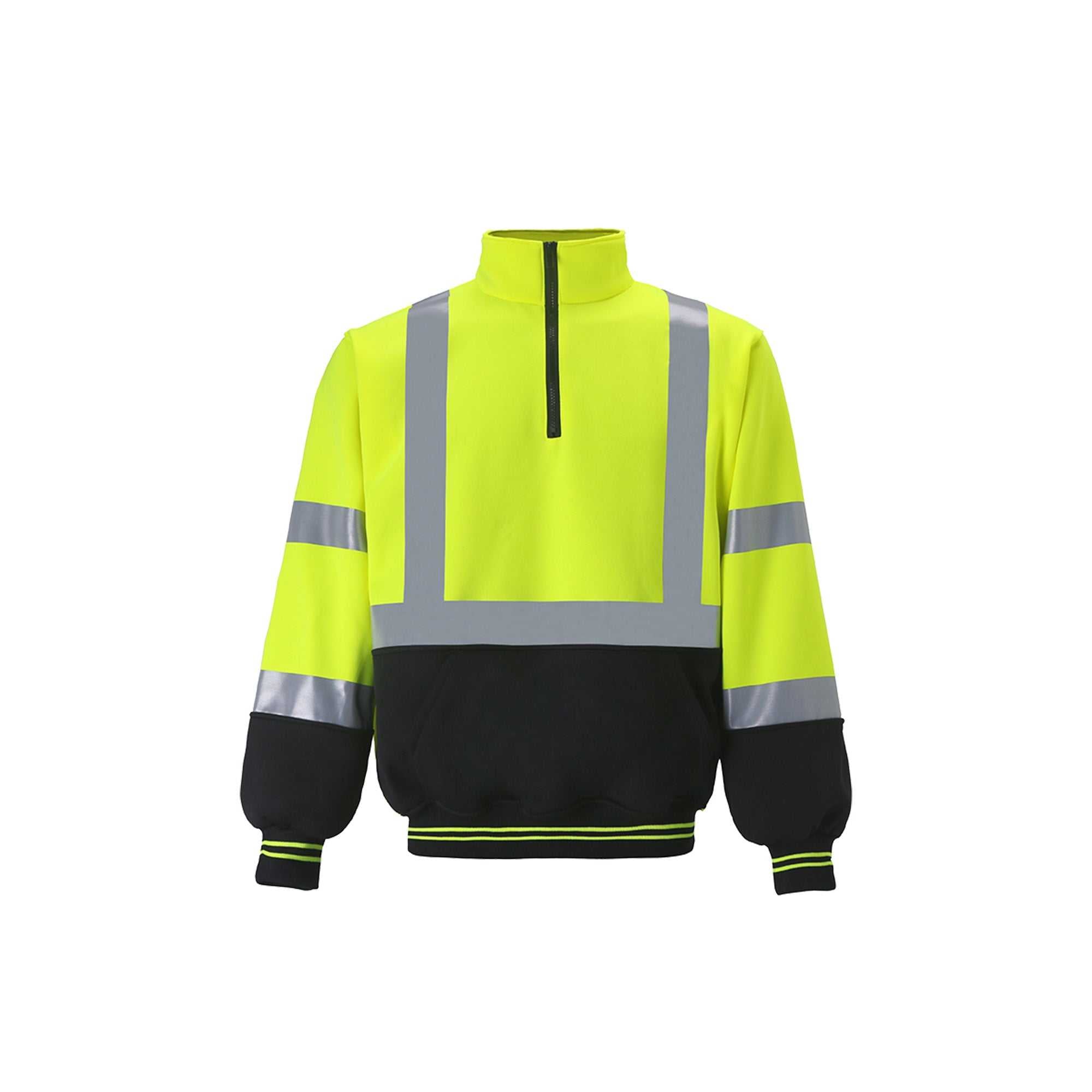 Hi Vis Quarter Zip Sweatshirt - Reflective Two Tone Fleece