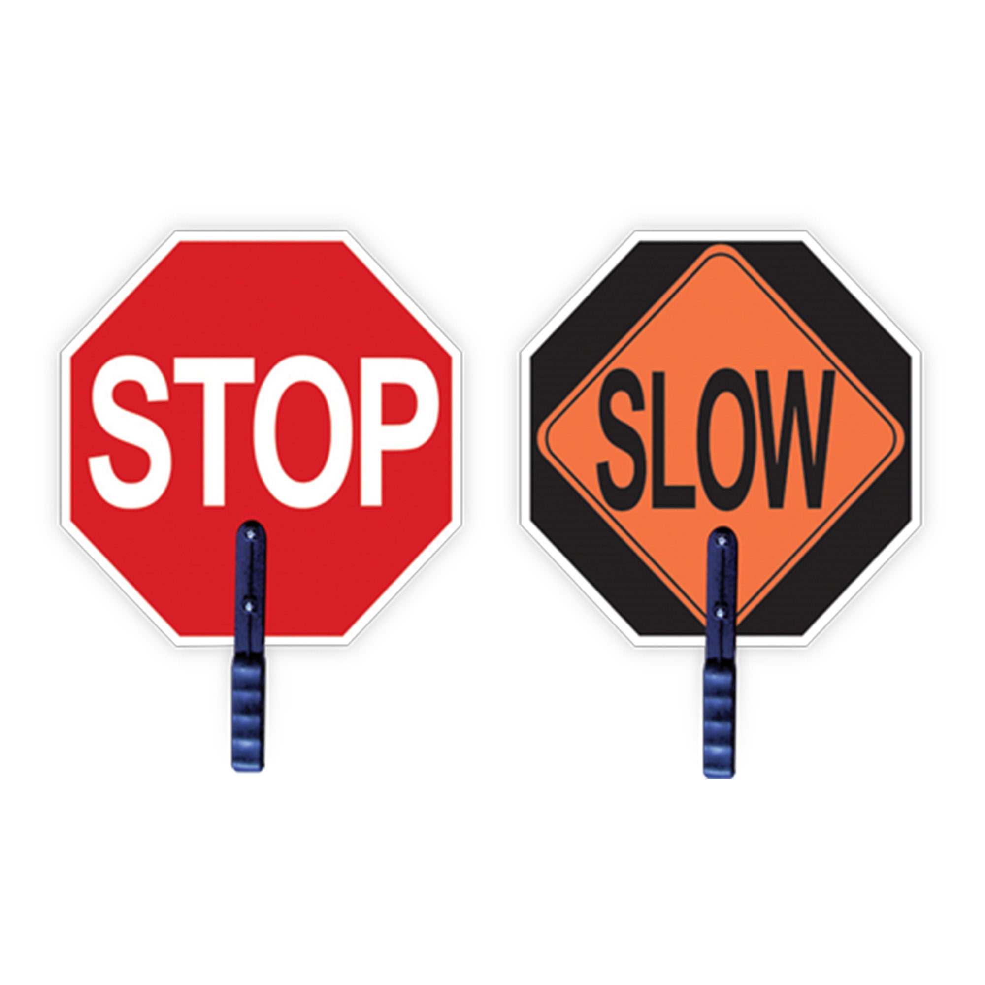1865E Traffic Sign, 18 W x 18 H, High impact PS material with 5" plastic handle, Reflective, Sold by Case