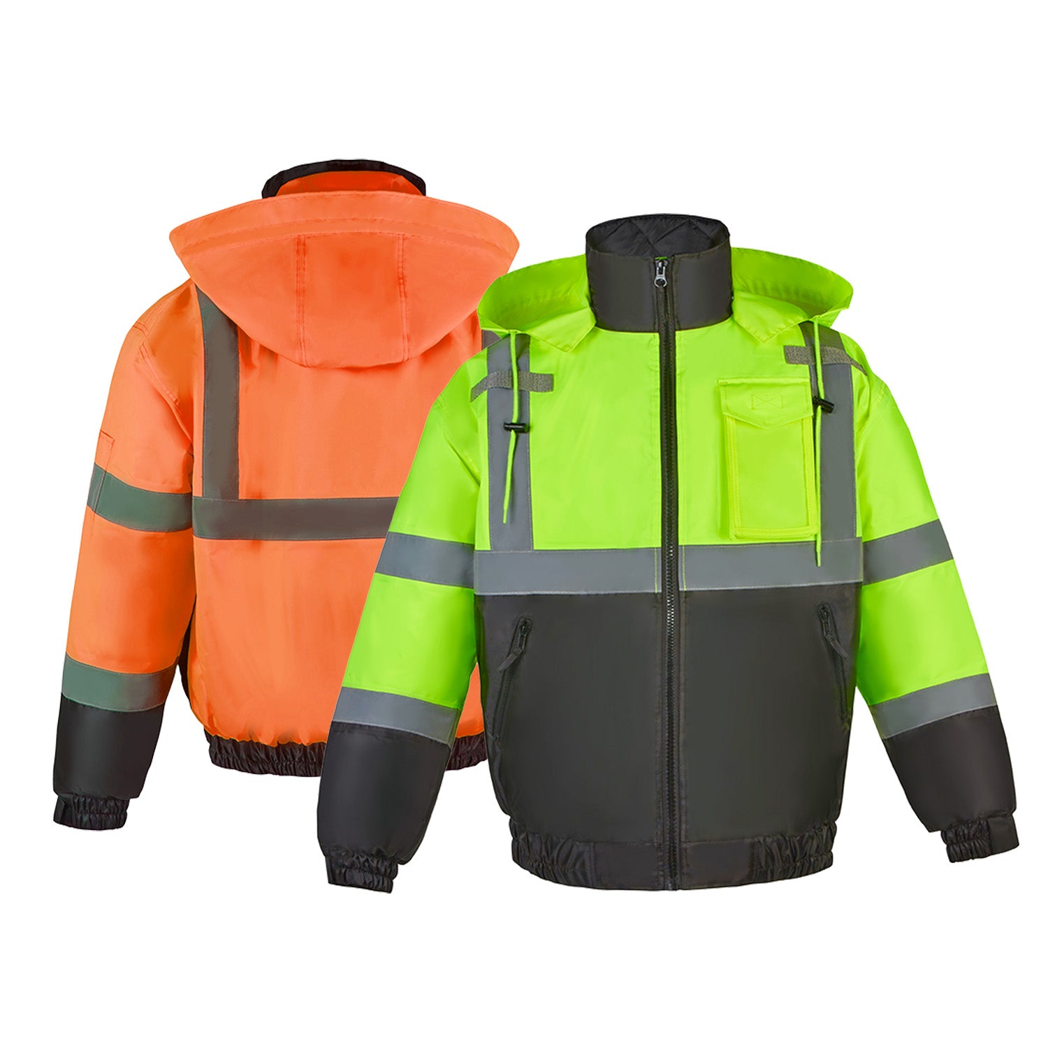 250C-3 Hi-Vis Class 3 Lightweight Bomber Jacket with Detachable Hood