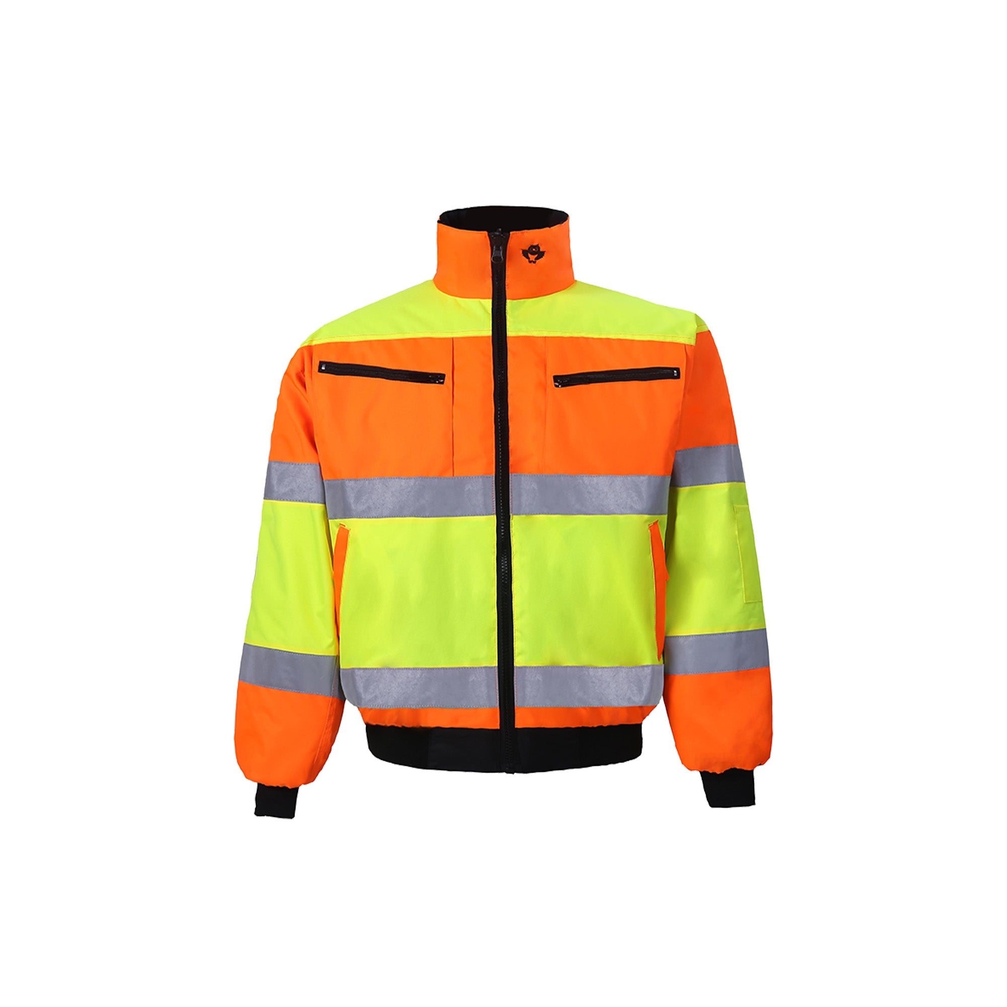 300C-3 Hi-Vis Reversible Jacket with Reflective Stripes, Quilted Lining, and 8 Pockets – Heavy Duty Zipper Closure