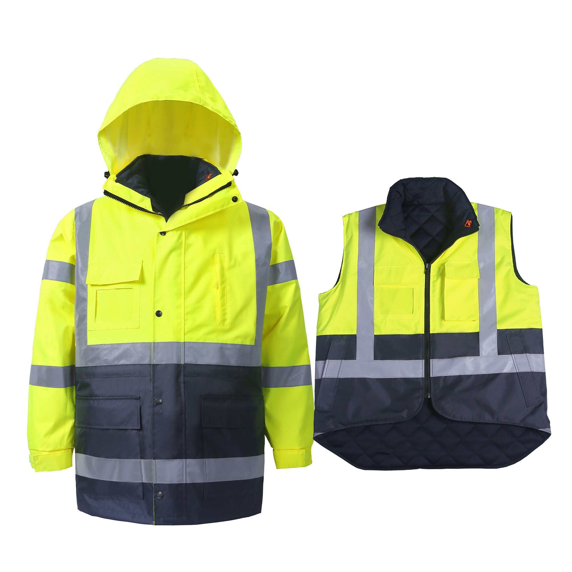 360C-3 High Viz Class 3 Rain Parka and Body Warmer