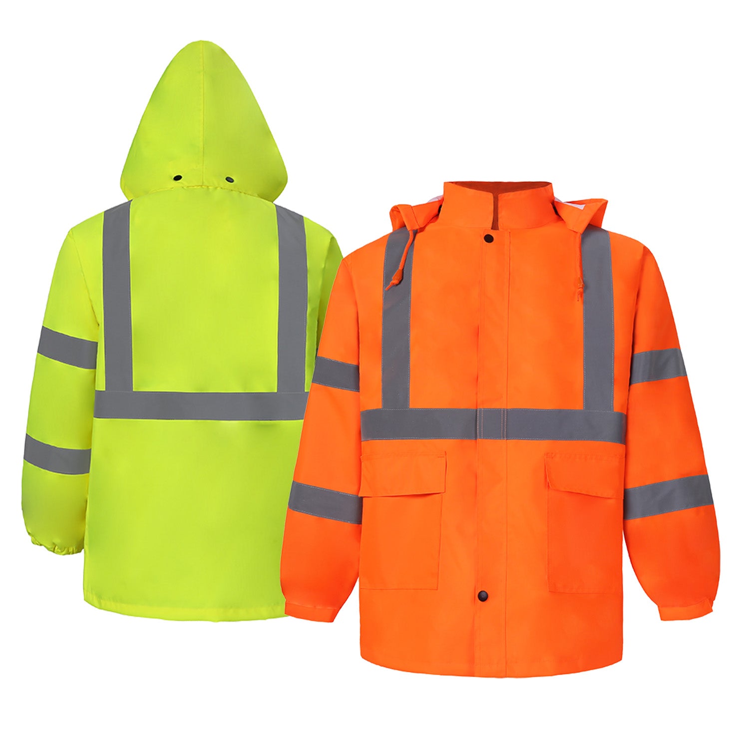 2W 730C-3/750-3 High Viz Class 3 Rain Jacket with Detachable Hood