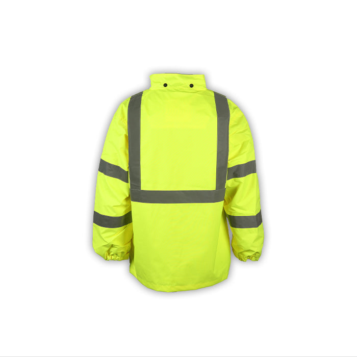 2W 730C-3/750-3 High Viz Class 3 Rain Jacket with Detachable Hood