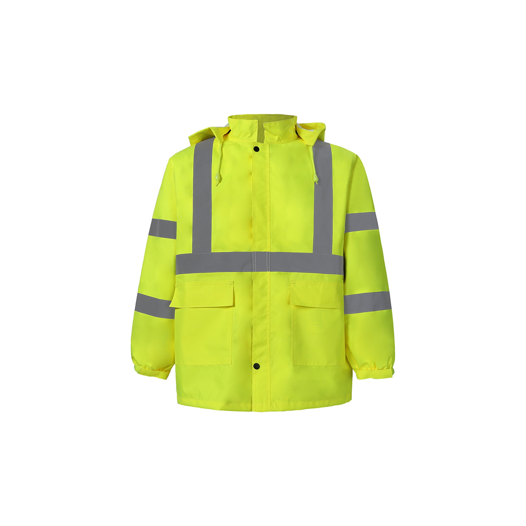 2W 730C-3/750-3 High Viz Class 3 Rain Jacket with Detachable Hood