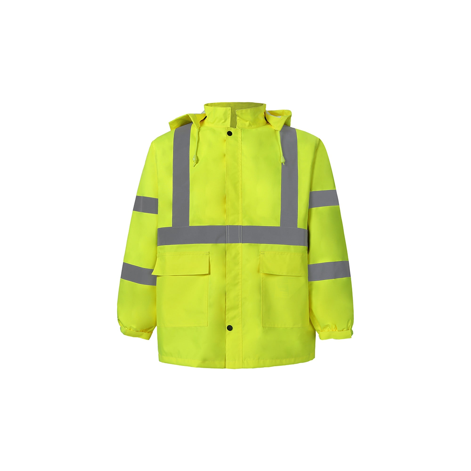 2W 750C-3/730C-3 High Viz Class 3 Rain Jacket with Detachable Hood