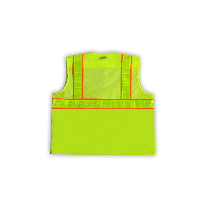 2W 8148YMC-2 Snap Front Oralite® Lime High Viz Vest