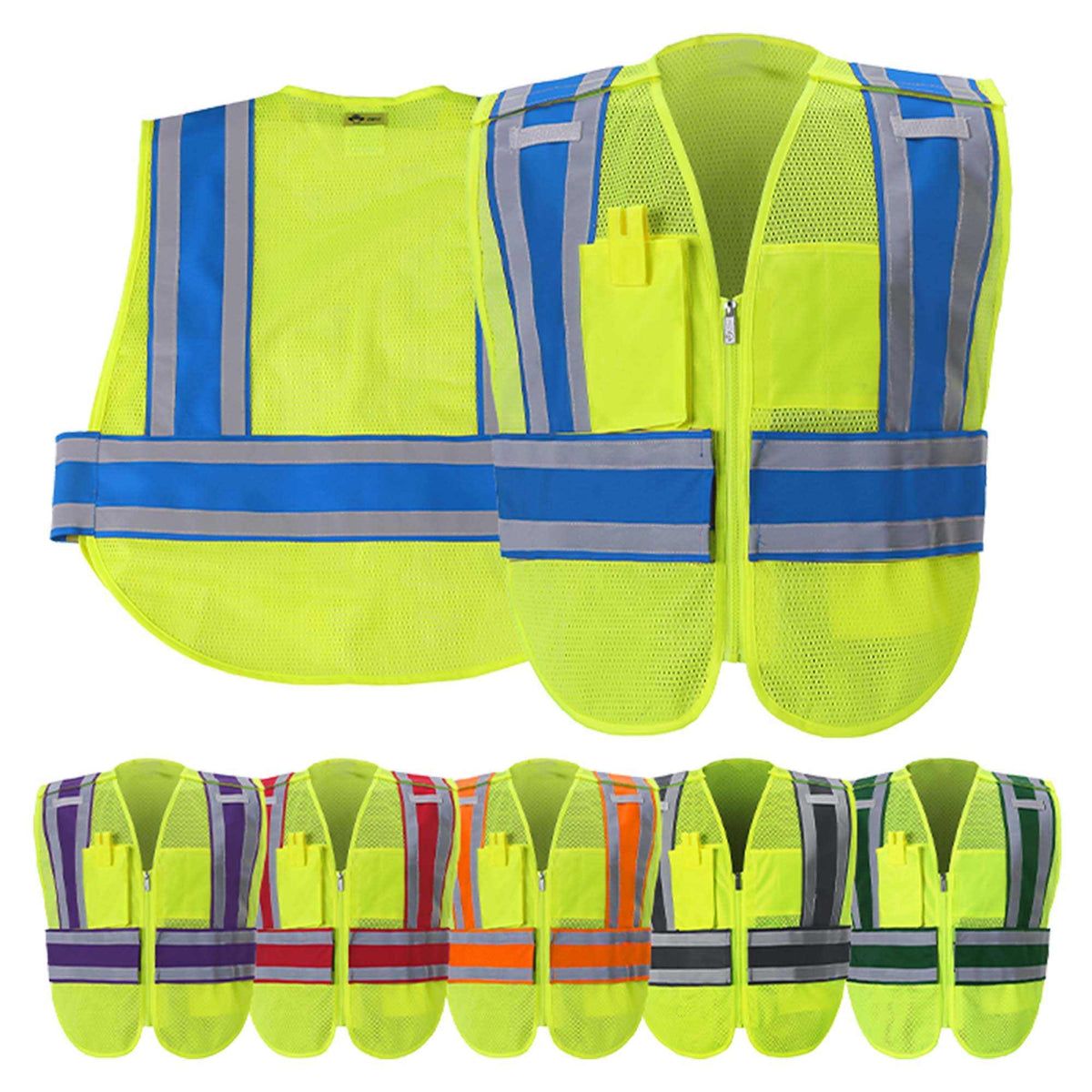 Color-Coded Identification Safety Vest | Multi-Color Mesh Breakaway (P