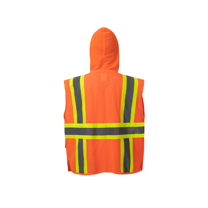 HM7048C-2 High Visibility UV Protected Hoodie Vest, Class 2, Orange