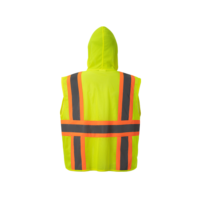 HM7048C-2 High Visibility UV Protected Hoodie Vest, Class 2, Lime