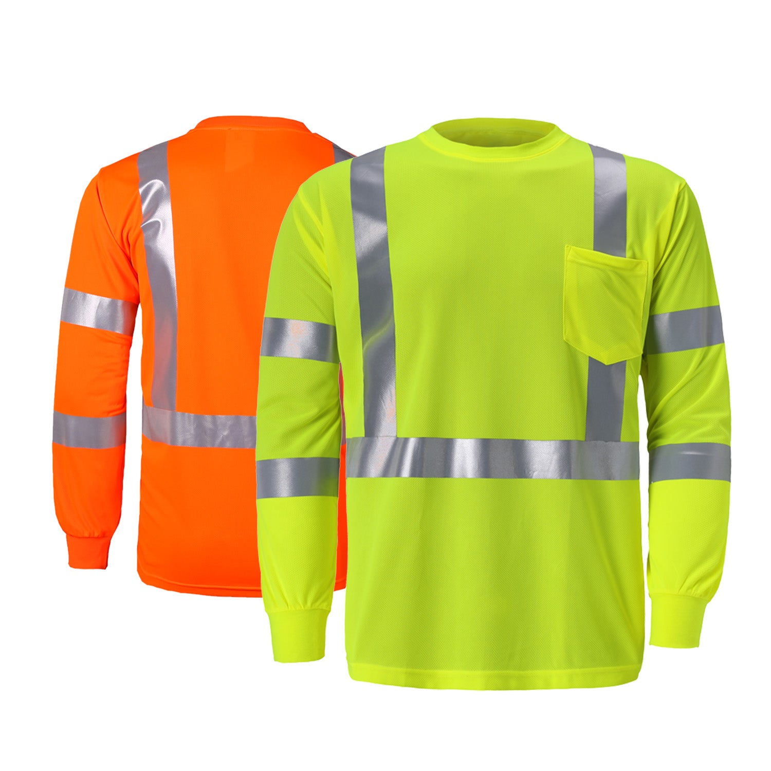 2W TLB135C-3/TLB133C-3 High Viz Long Sleeve Birdseye T-Shirt